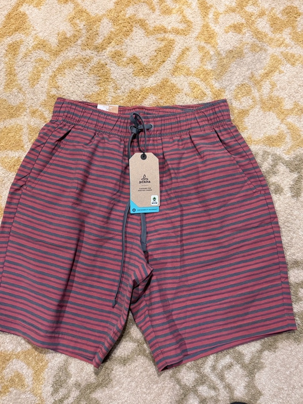 Prana Men's Striped Shorts Size Small NWT